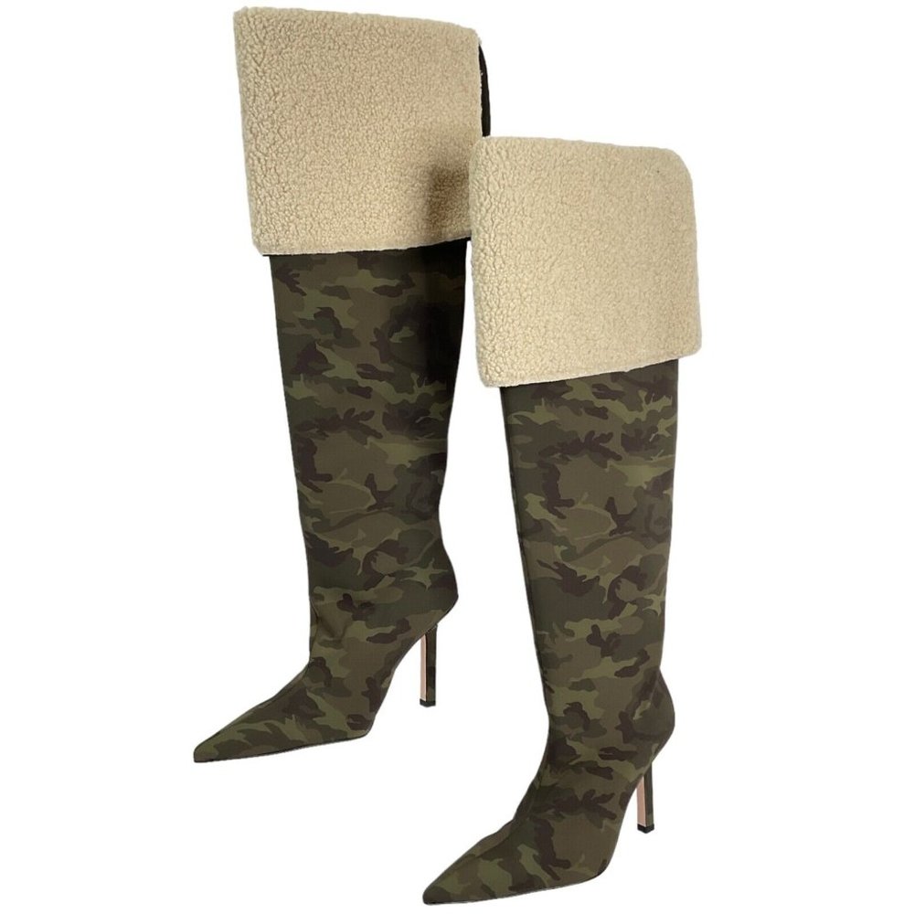 Good American Boots Women Sz 9 Camouflage Thigh Kardashian GA255N-X $349 Nib - Picture 2 of 14